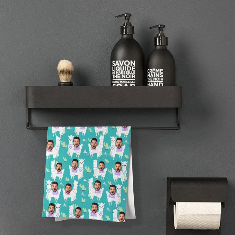 Custom Hand Towel With Faces Personalized Photo Towel Funny Gifts for Friends Sheep