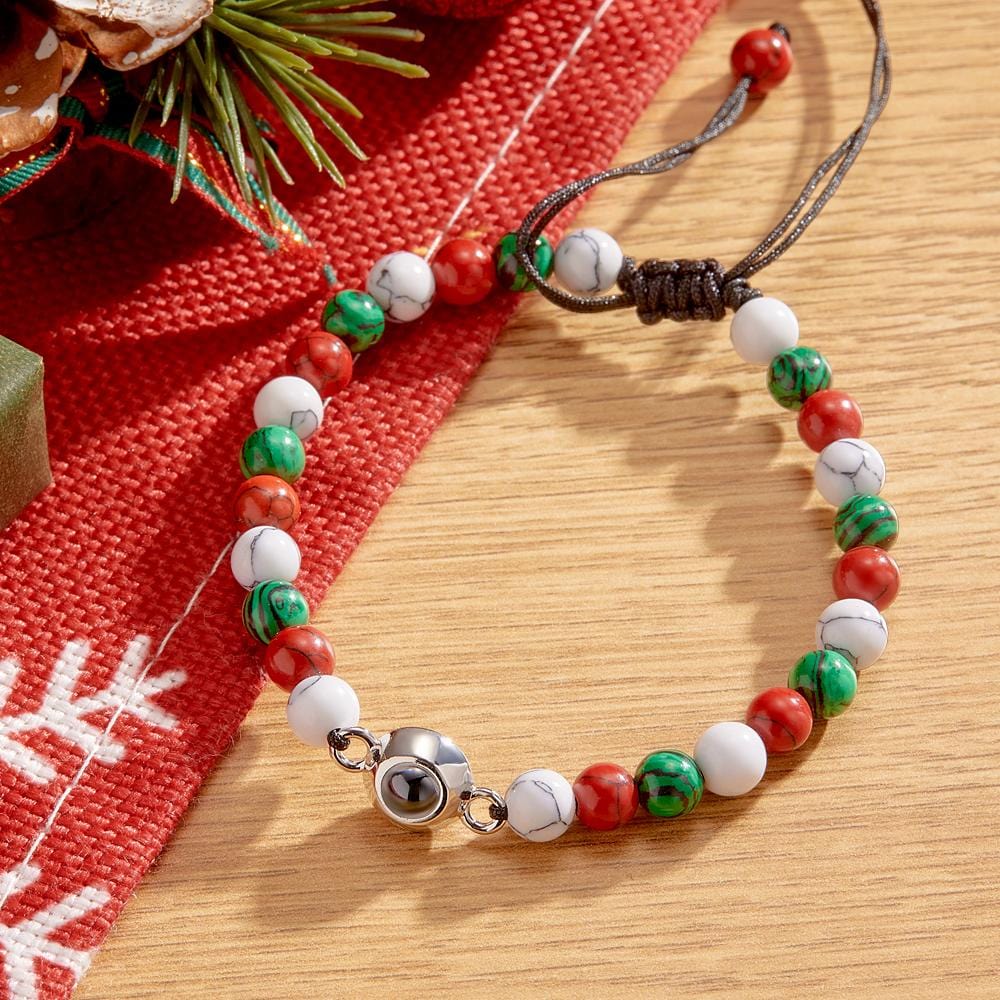 Custom Projection Bracelet Bead Couple Christmas Gift - Image 2