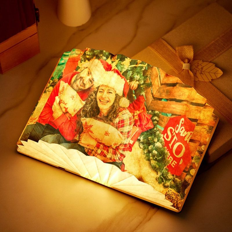 Custom Photo Book Lamp Christmas Gifts Personalized Home Decor