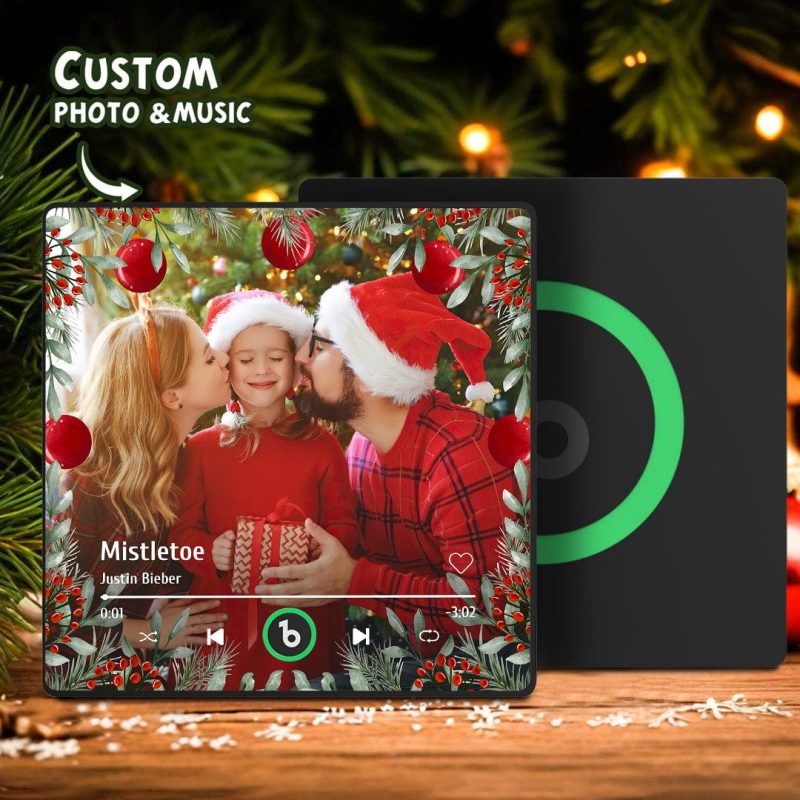 Personalized Family Photo Music Fridge Magnet Christmas Gifts for Family Custom Music Magnets Can Play Songs