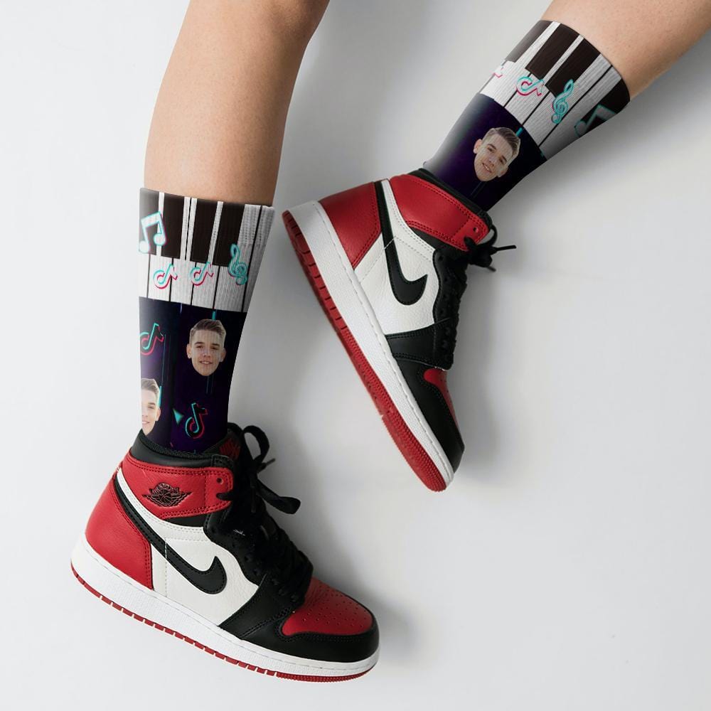 Tiktok Socks Custom Photo Socks TikTok Socks Gifts For TikTok Lovers Piano Christmas Gift - Image 2