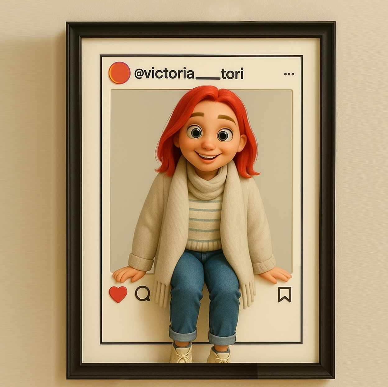 Personalized Cartoon Portrait Photo Frame Instagram Style Photo Frame Wedding Anniversary Birthday Gift - Image 2