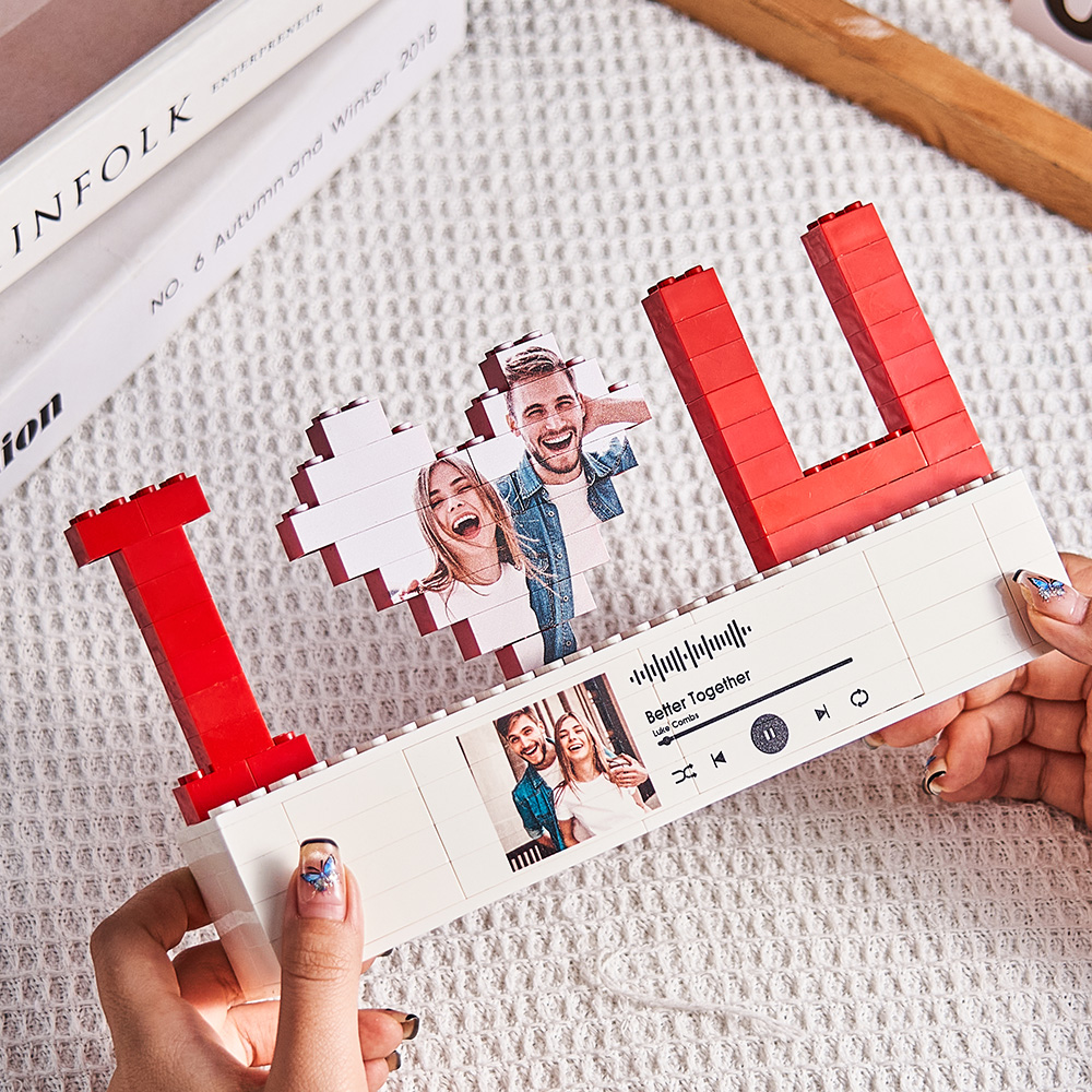 Personalized I Love You Photo Building Brick Puzzles Spotify Code Music Photo Block Gift for Lover - Image 5
