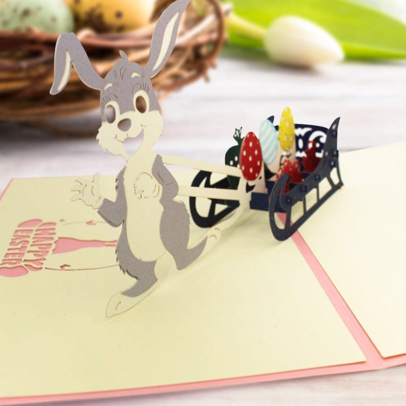 Easter Bunny Greeting Card 3D Pop Up Card Easter Gifts