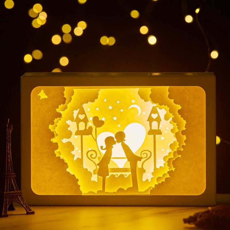 3D Led Lamp Paper Cut Night Light Valentine’s Day Gifts