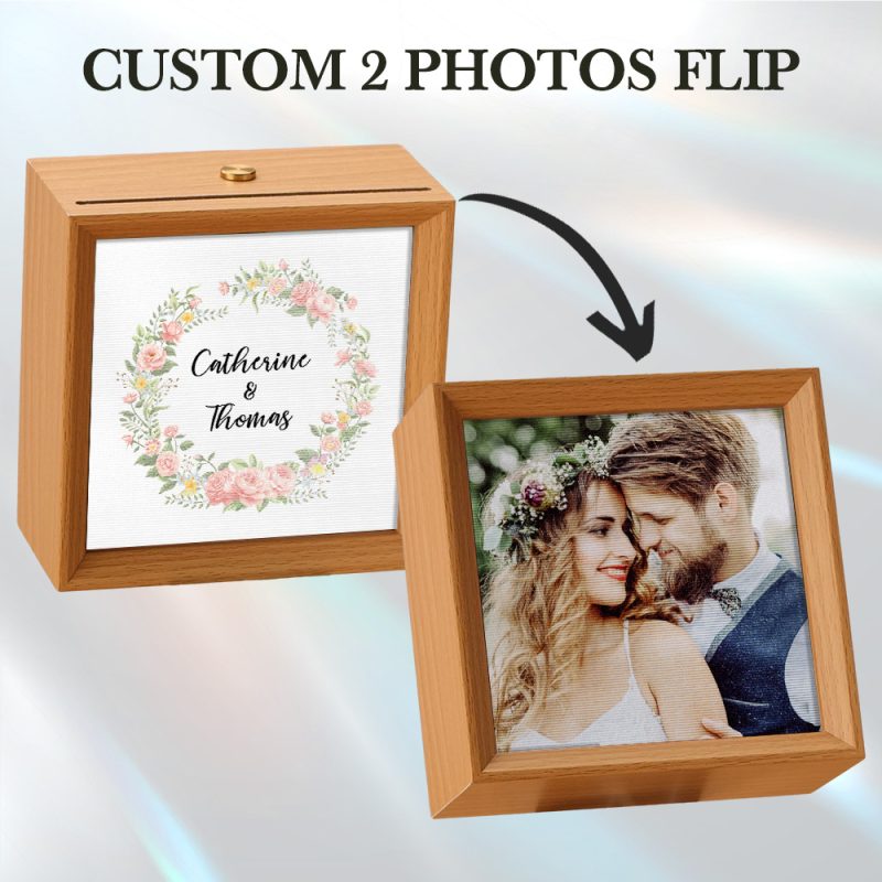 Custom Photo Name Lenticular Lamp 2 in 1 Wedding Gift