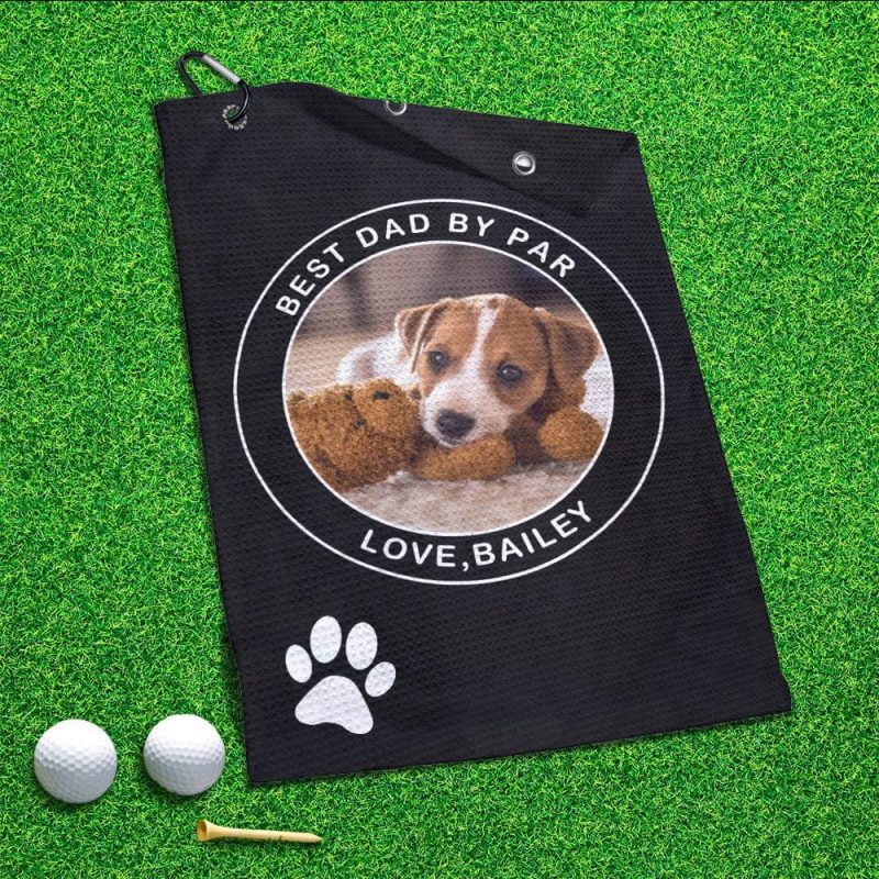 Printed Golf Towel Custom Golf Towel Sports Towel Gifts for Pet Lovers – Dog Paw Print