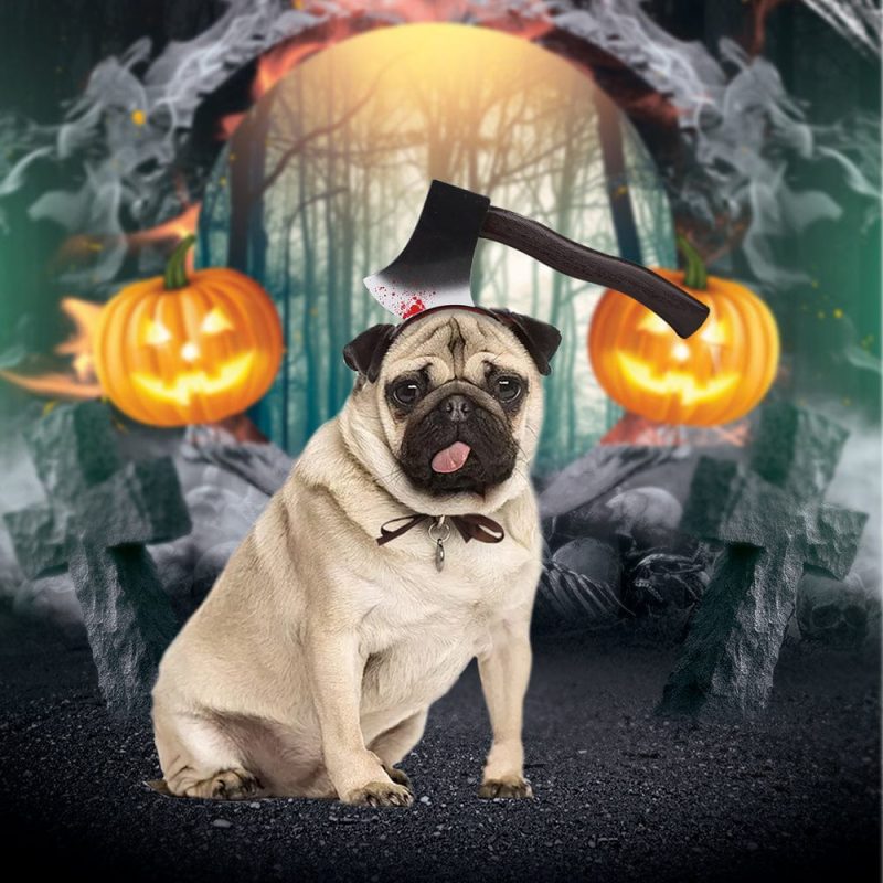 Halloween Funny Horror Bloody Headband Costume Horrible Costume Toys Props for Pet