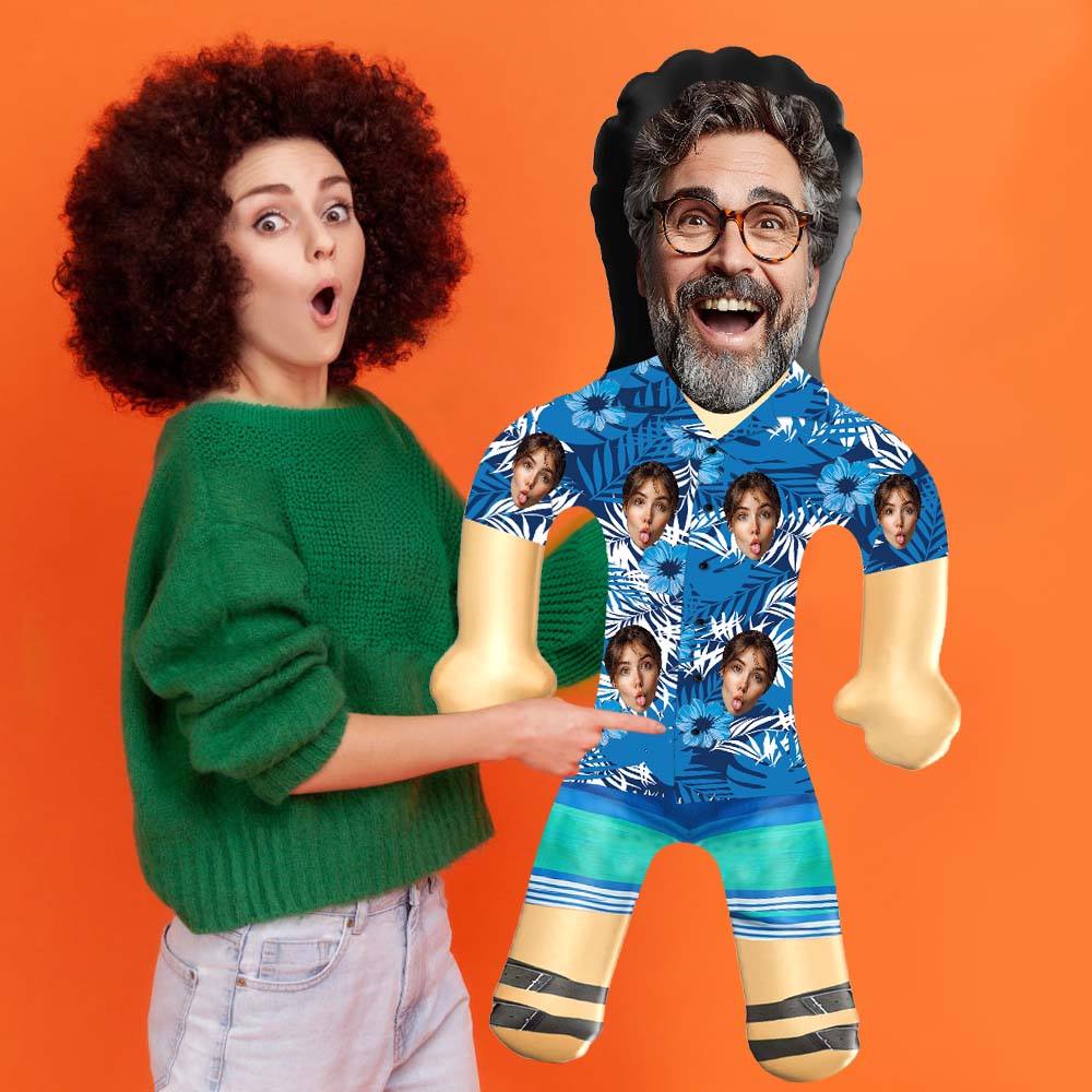 Personalized Blow Up Dolls Hawaiian Shirt Mountains Funny Inflatable Man Printed Face for Party Favors