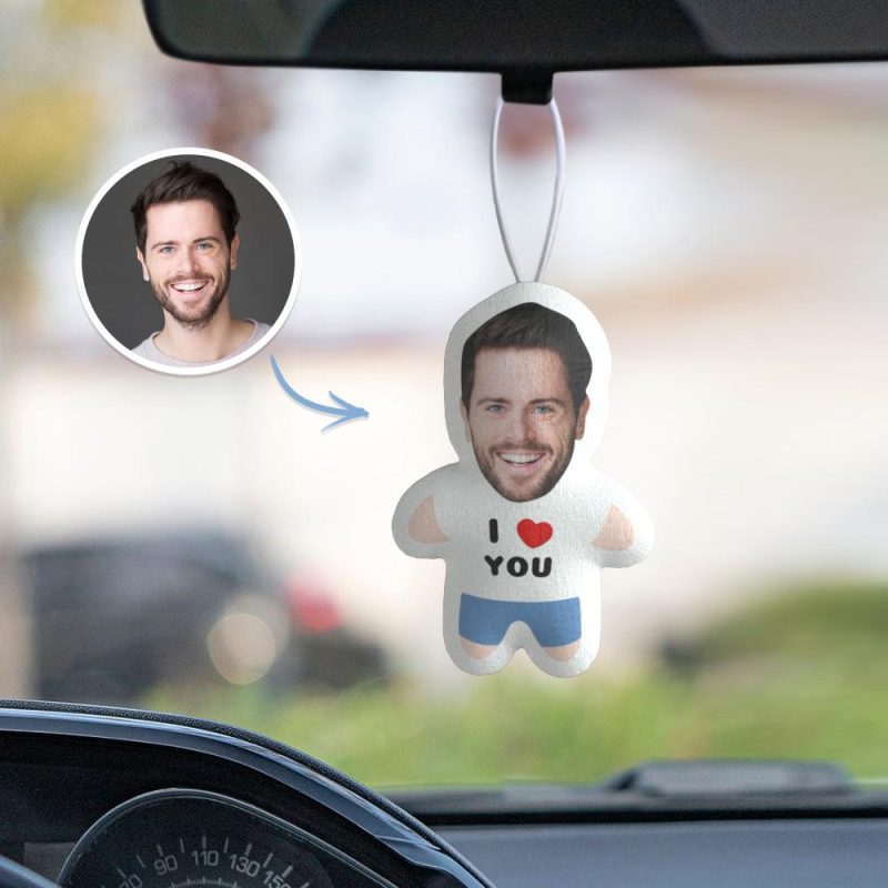 Custom Car Air Freshener with Face Rearview Mirror Ornament Personalizd Gifts for Him Double Sided