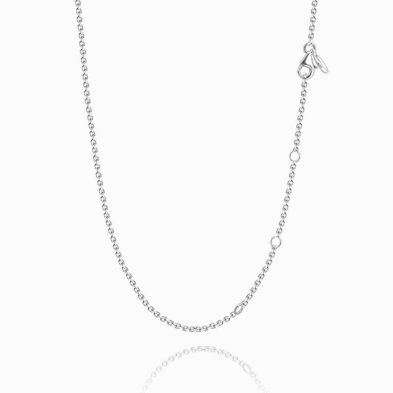 17.7in Rolo Chain Basic Necklace Silver – Length Adjustable