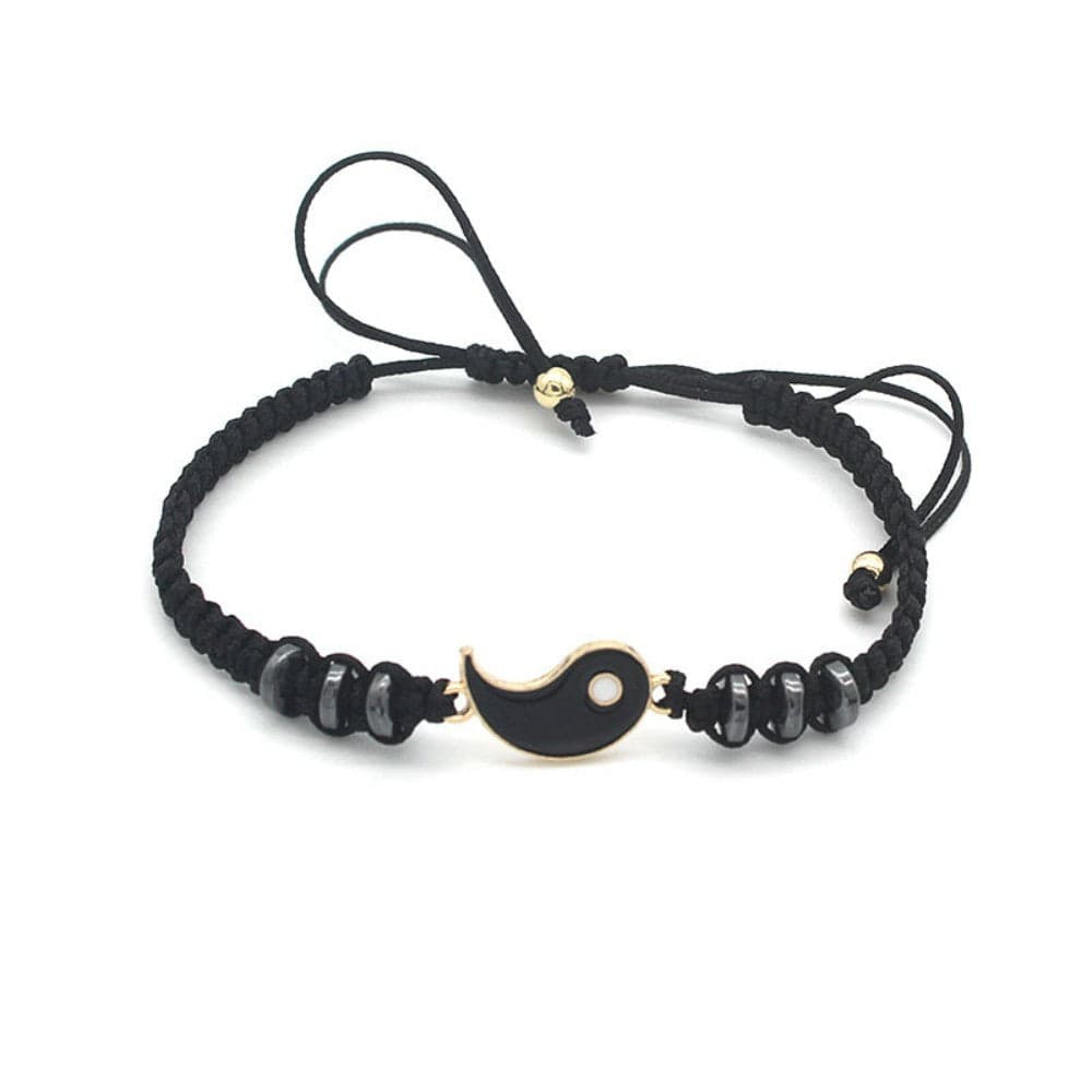 Yin Yang Adjustable Cord Bracelet Handmade Tai Chi Braided Rope Charm Bracelet - Image 3