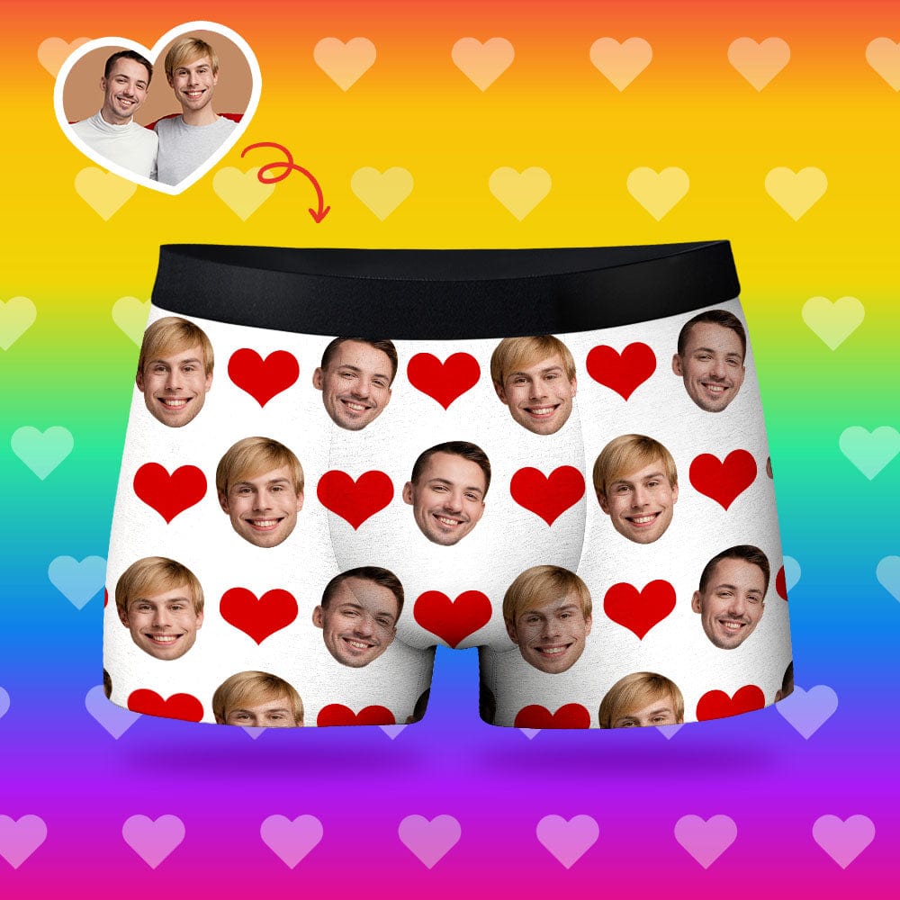 Customized Boxer Valentine's Gifts for Men Heart - 5 Colors LGBT Gifts