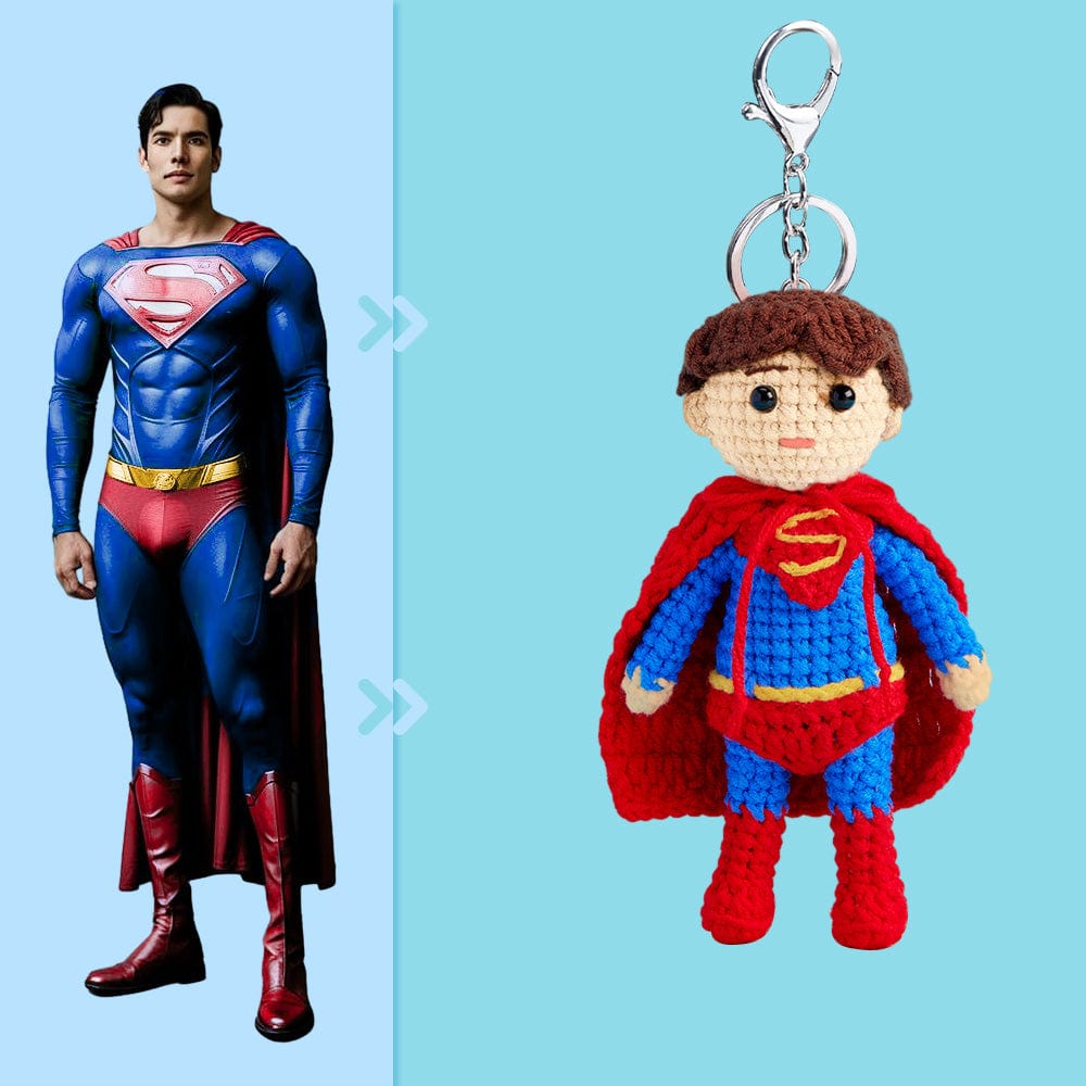 Full Body Customizable 1 Person Custom Crochet Doll Personalized Gifts Handwoven Mini Dolls - Superman - Image 3