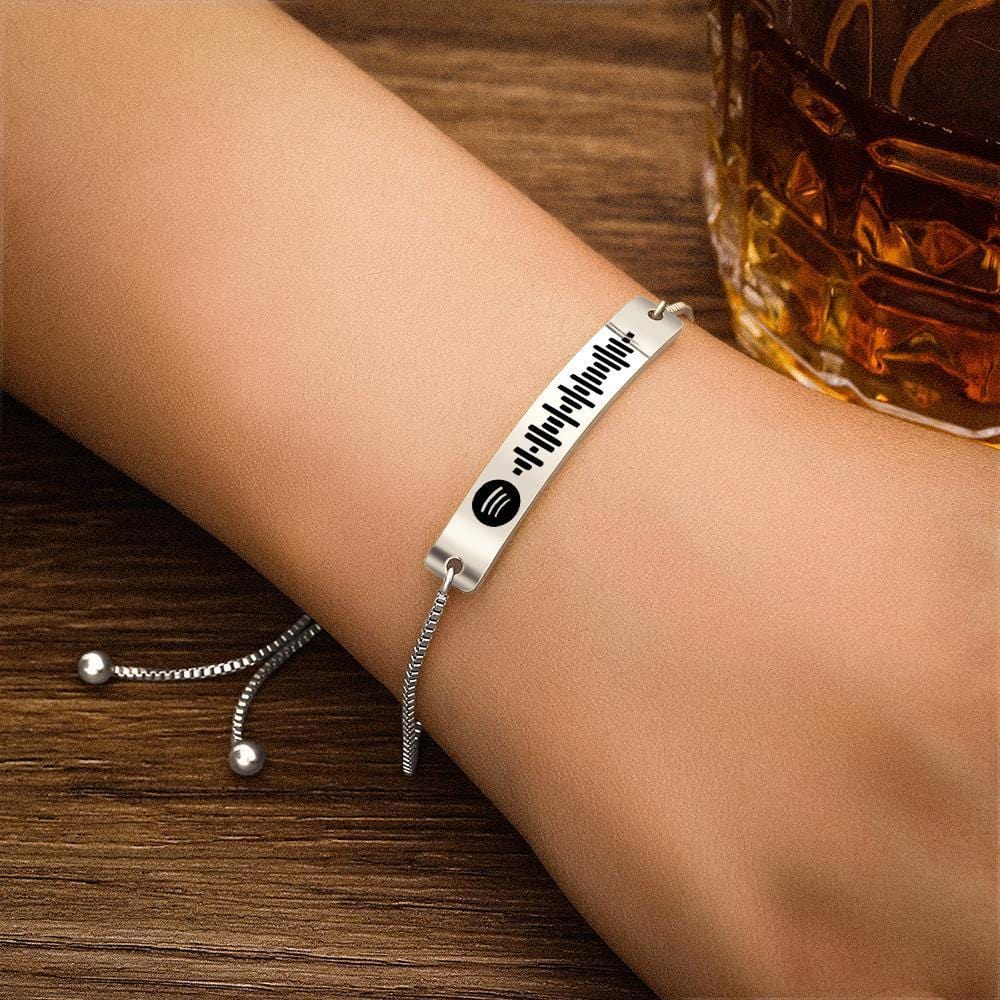 Custom Spotify Code Bracelet Gifts for Music Lovers Stainless Steel Graduation Bracelets For Her - Image 2