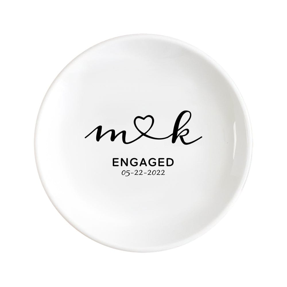 Personalized Engagement Ring Dish Custom Wedding Ring Dish Ceramic Jewelry Dish Ring Holder Personalised Gift - Image 3