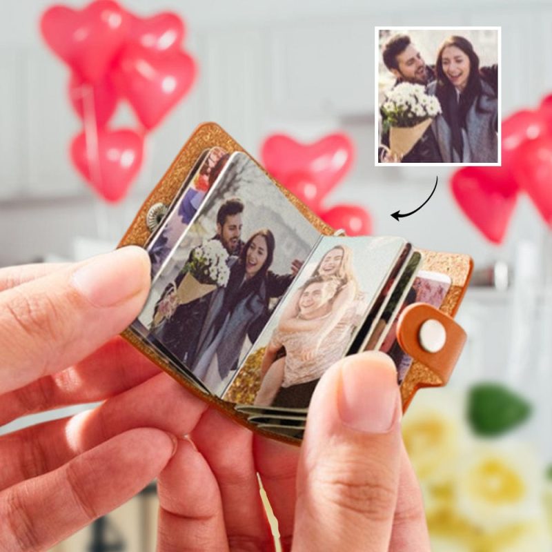 Anniversary Gift Leather Photo Keychain Photo Album Keychain