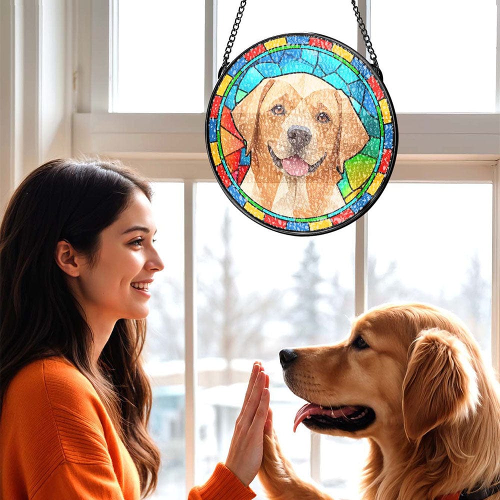 Custom Pet Stained Glass Suncatcher Pet Ornament Memorial Gifts for Pet Lovers - Image 2