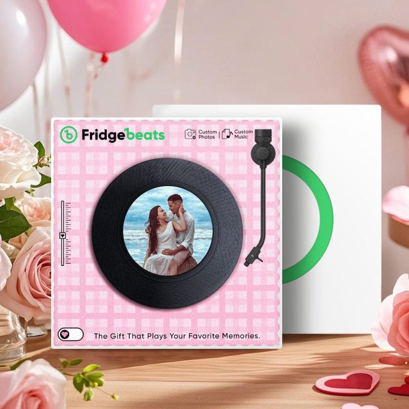 Custom Music & Photo Fridge Magnet Can Customize 1-6 Vinyl and Songs