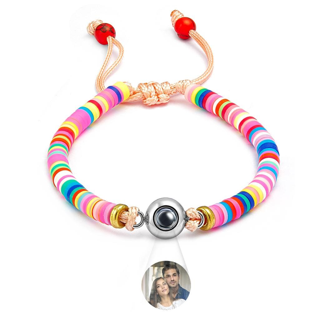 Custom Photo Projection Bracelet Pink Tender Gift for Her