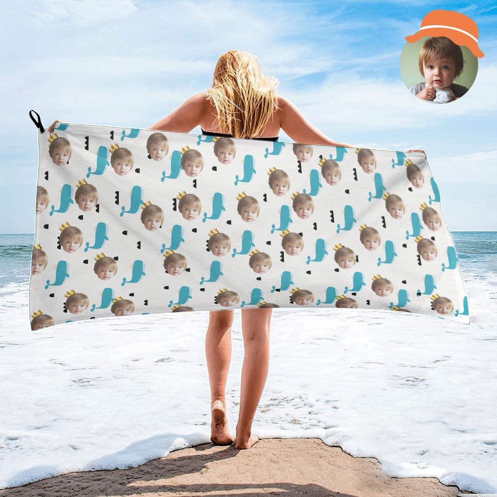 Photo Towel Custom Beach Towels Whales Gift For Kids