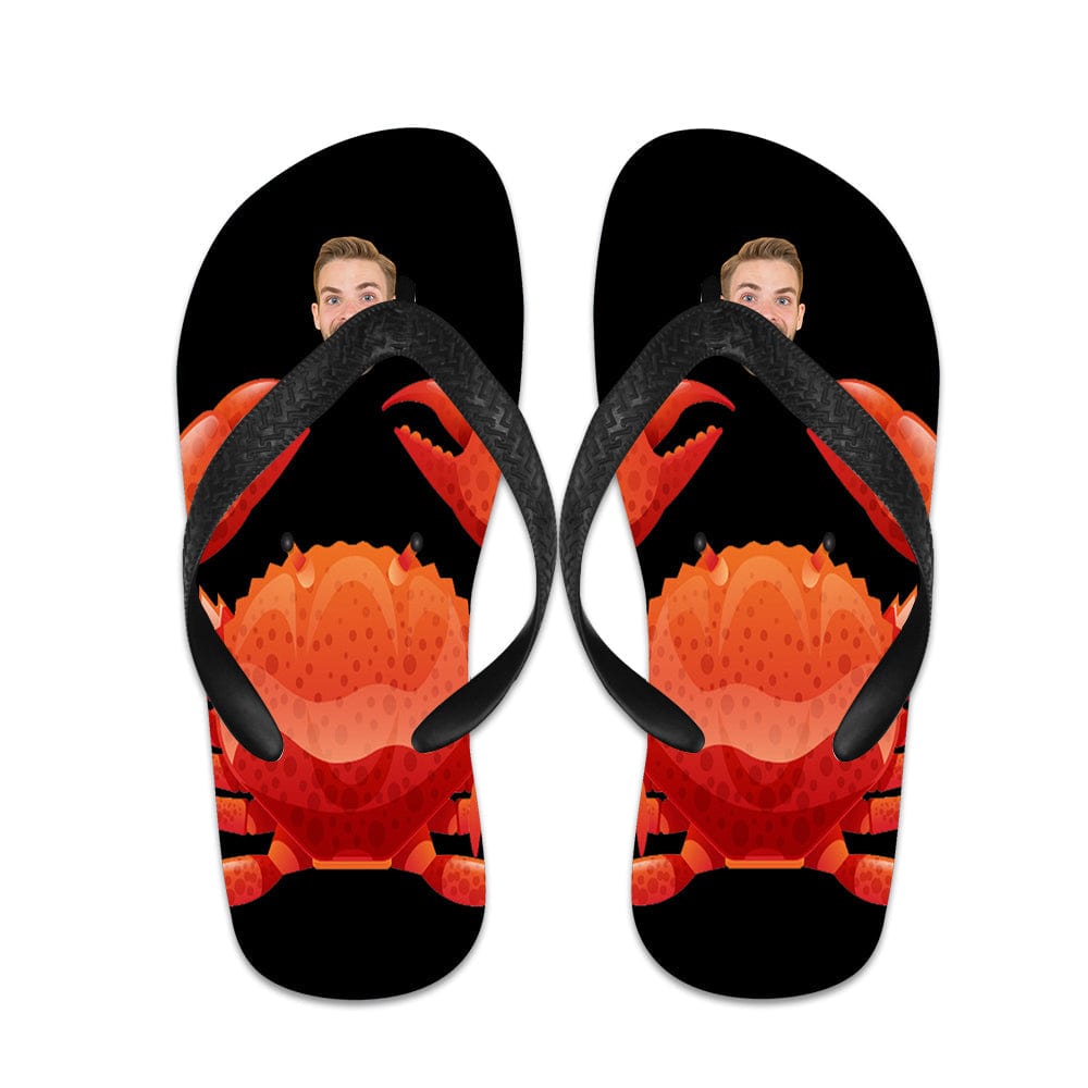 Custom Flip Flops Personalized Crab Flip Flops Summer Beach Slide Sandals - Image 2