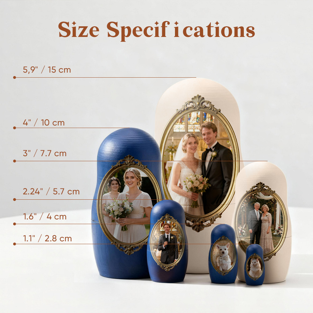 Personalized Photo Nesting Dolls Custom Picture Matryoshka Family Keepsake Gift for Christmas and Home Decor - soufeeluk - Image 2