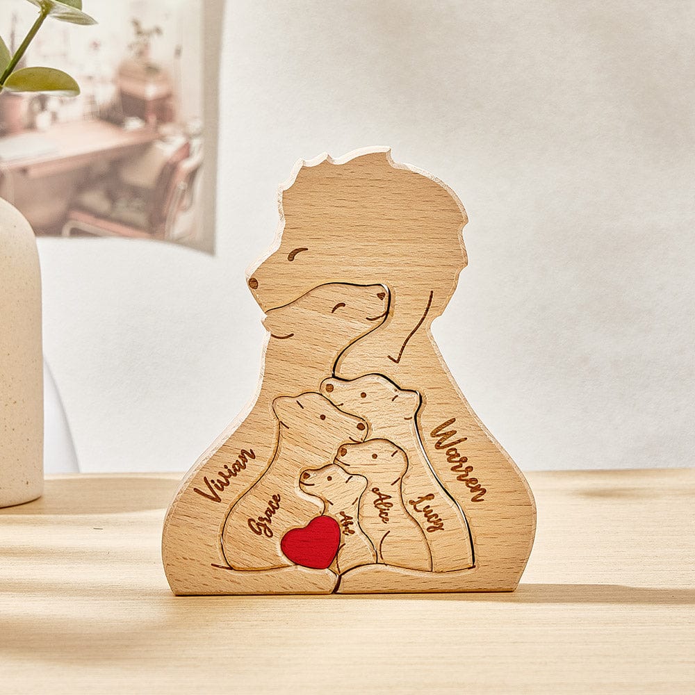Wooden Lions Puzzle Personalized Family Names Puzzle Home Decor Gifts - Image 2