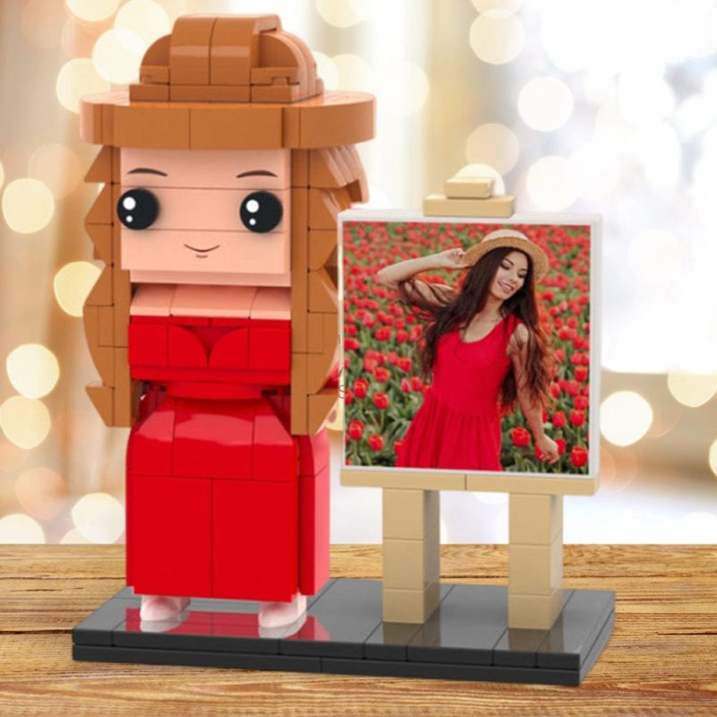 Christmas Gifts Full Body Customizable 1 Person Custom Brick with Frame Figures Small Particle Block Toy Brick Me Figures Gifts for Her