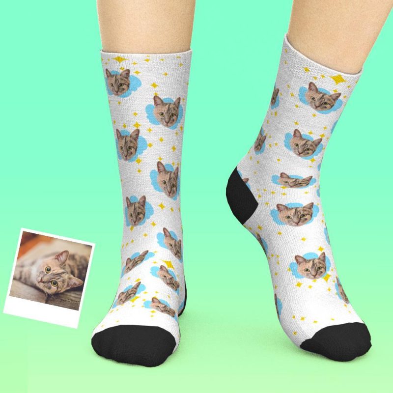 Custom Cat Socks Personalized Cat Socks Best Christmas Gift for Cat Lover
