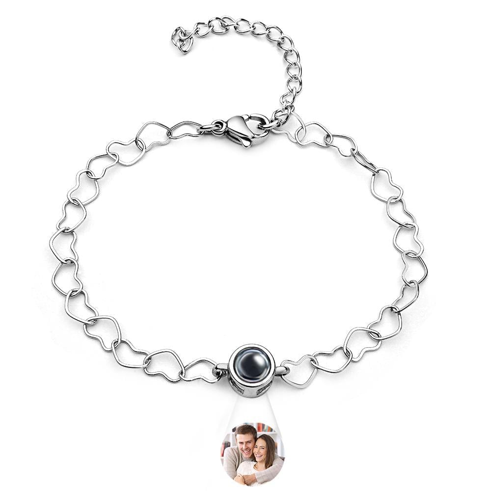 Custom Projection Bracelet Heart Chain Unique Gift for Her