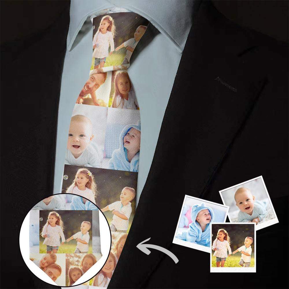 Father's Day Ties Personalized Photo Tie Pictute Collage Tie Fathers Day Gifts - Image 3