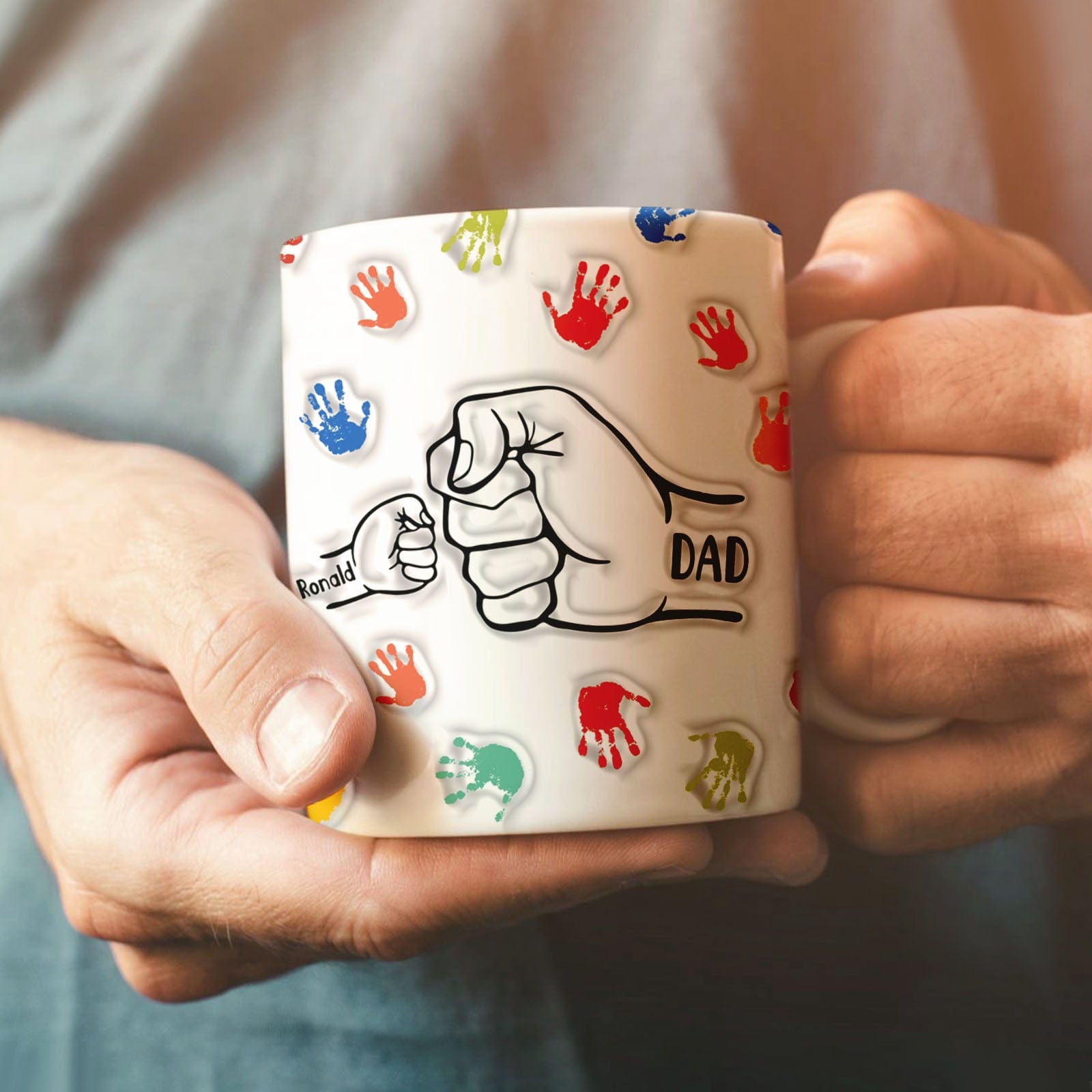 Personalized Mug Gifts for Dad Custom Names 3D Inflated Effect Printed Mug Gift for Grandpa - Image 2