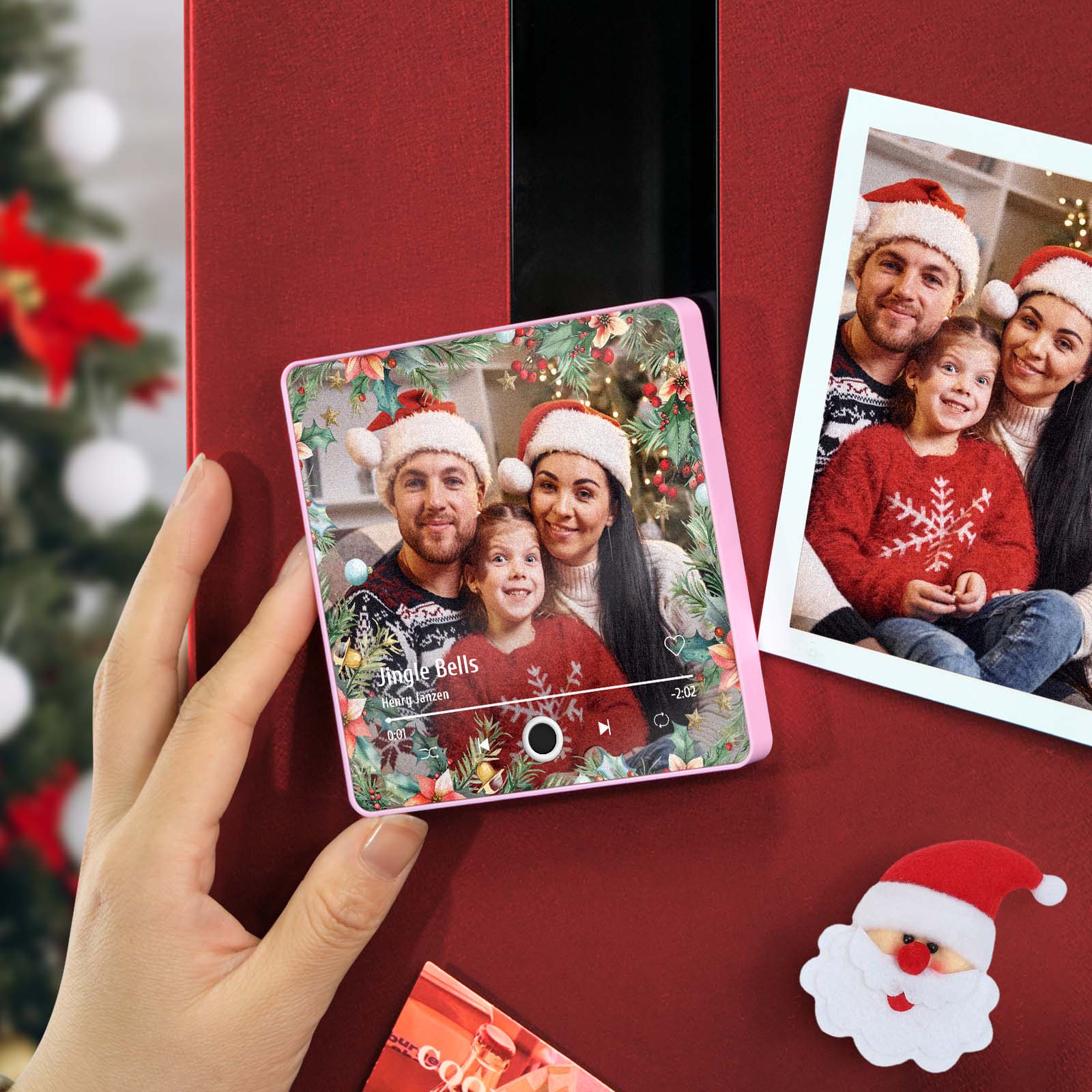 Personalized Christmas Family Photo Music Fridge Magnet Custom Music Magnets Can Play Songs Christmas Gifts for Family - Image 2