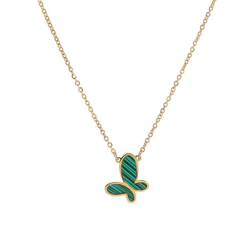 Valentine’s Day Elegant Green Butterfly Necklace Gift for Her
