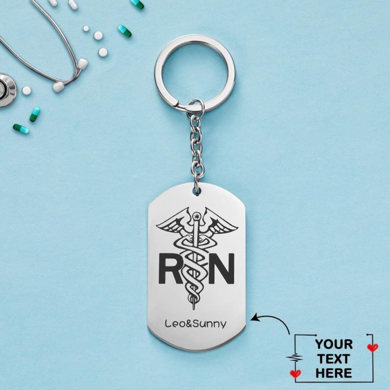 Nurse Graduation Gifts Name Engraved Keychain – RN Nurse’s Prayer