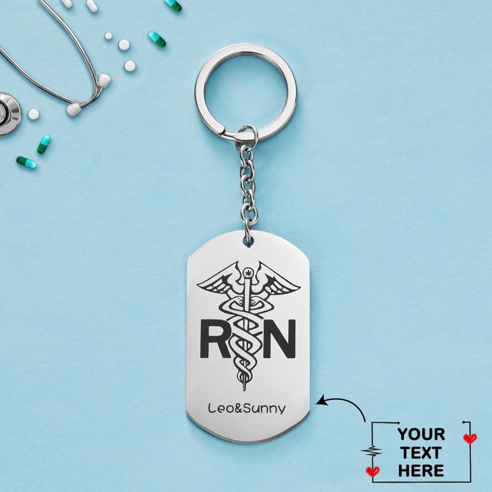 Nurse Graduation Gifts Name Engraved Keychain - RN Nurse's Prayer