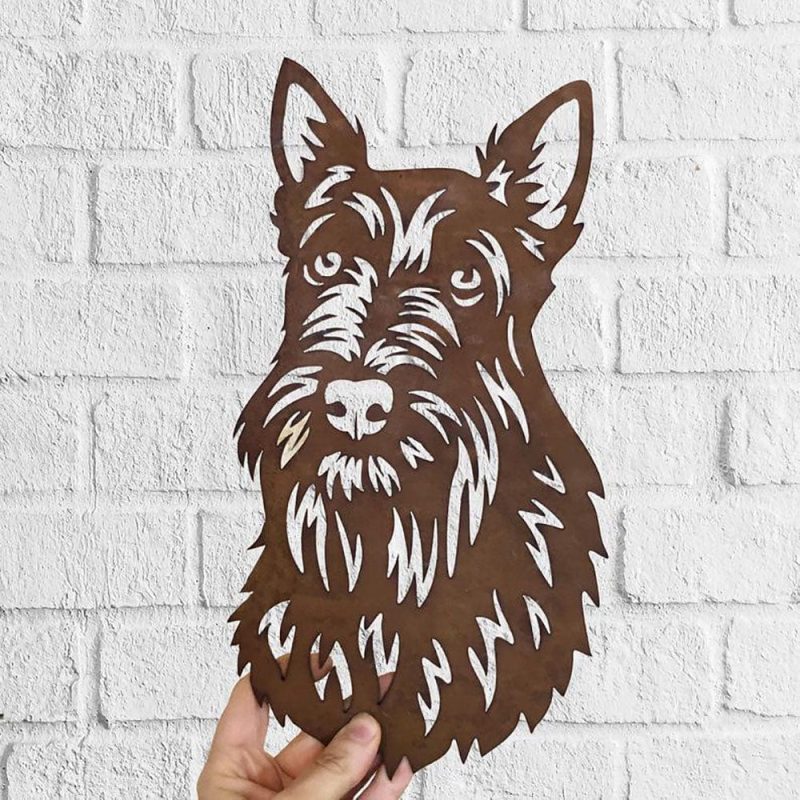 Dog Metal Wall Art Hanging Home Decor Puppy Pet Scottish Terrier