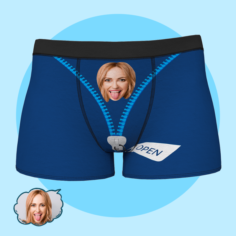 Custom Photo Underwear Custom Boxer Anniversary Gifts for Boyfriend