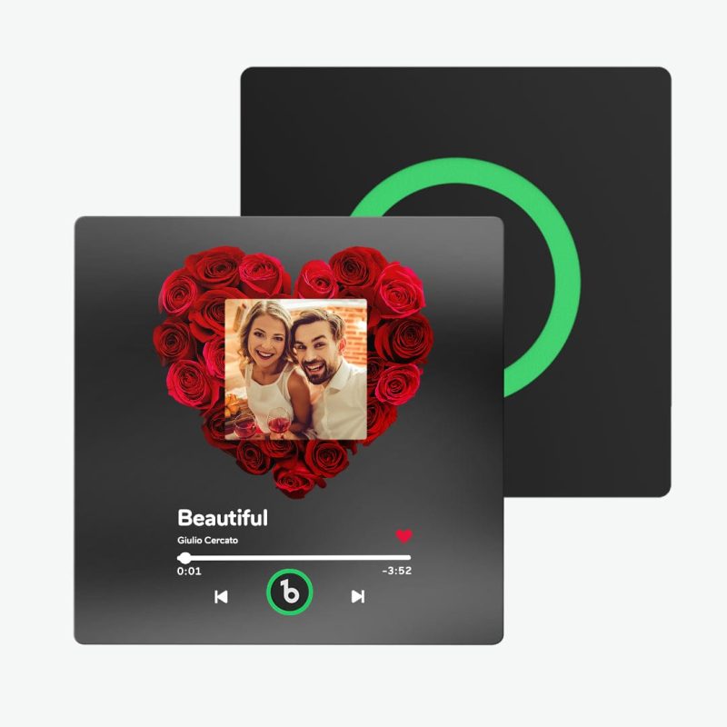 Custom Music Fridge Magnet with Rose and Photo Colorful Album Fridge Magnet That Can Be Played