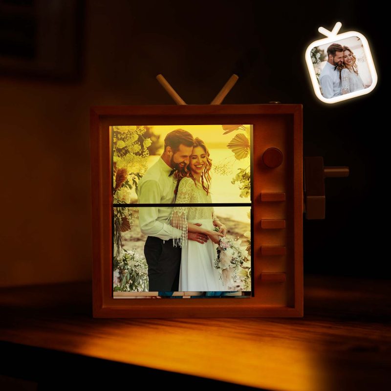 Custom Photo Flipbook Frame Vertical Television 16*16cm Large Animation Machine Mechanical Hand-cranked Flipbook Box Photo Album with Light Memorial Gift – soufeelus