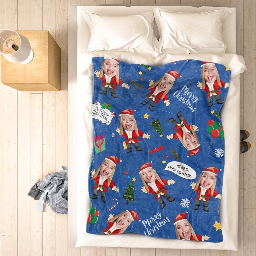 Custom Blanket with Face Christmas Gifts - Santa - Image 2