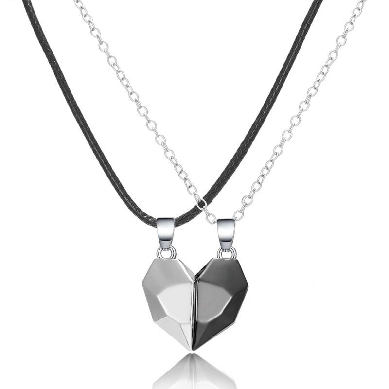 Magnetic Heart Necklace Matching Necklaces For Boyfriend And Girlfriend Magnetic Clasps For Necklaces Valentine’s Day Gift For Couple