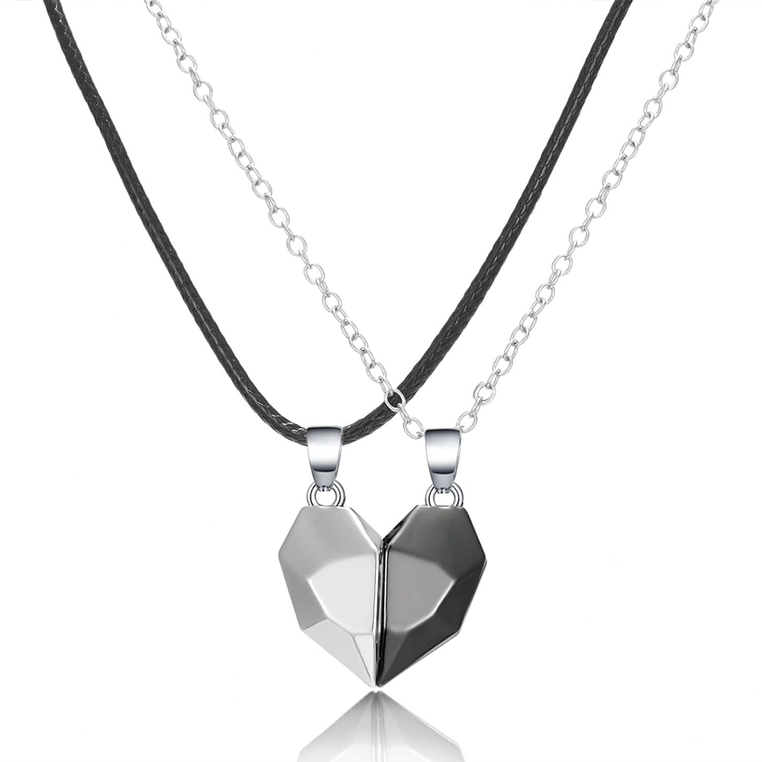 Magnetic Necklace For Couples Matching Necklaces For Friends Magnetic Heart Necklace Valentines Gift - Image 2