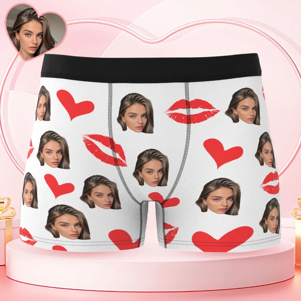 Personalized Red Lips, Custom Underwear, Custom Photo Underwear, Custom Photo Christmas Panties - Image 2