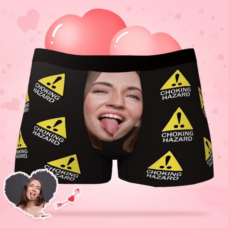 Customized Boxer Shorts Gift For Boyfriend – Choking Hazard Valentines Day Gifts For Him