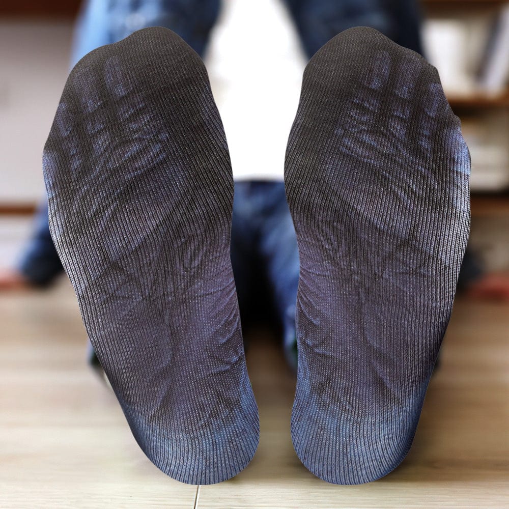Funny 3D Print Animal Socks Feet Socks Funny Socks Gifts - Grey Orangutan Feet - Image 2
