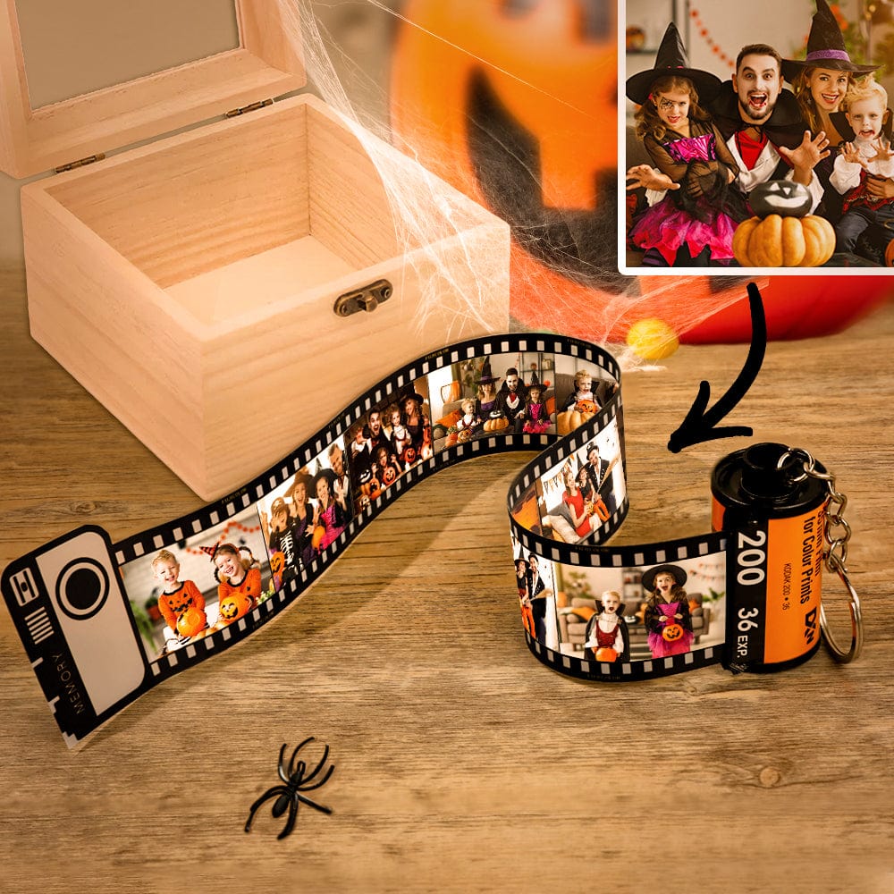 Custom Colorful Camera Roll Keychain Romantic Personalized Gifts, Halloween Gift for Children