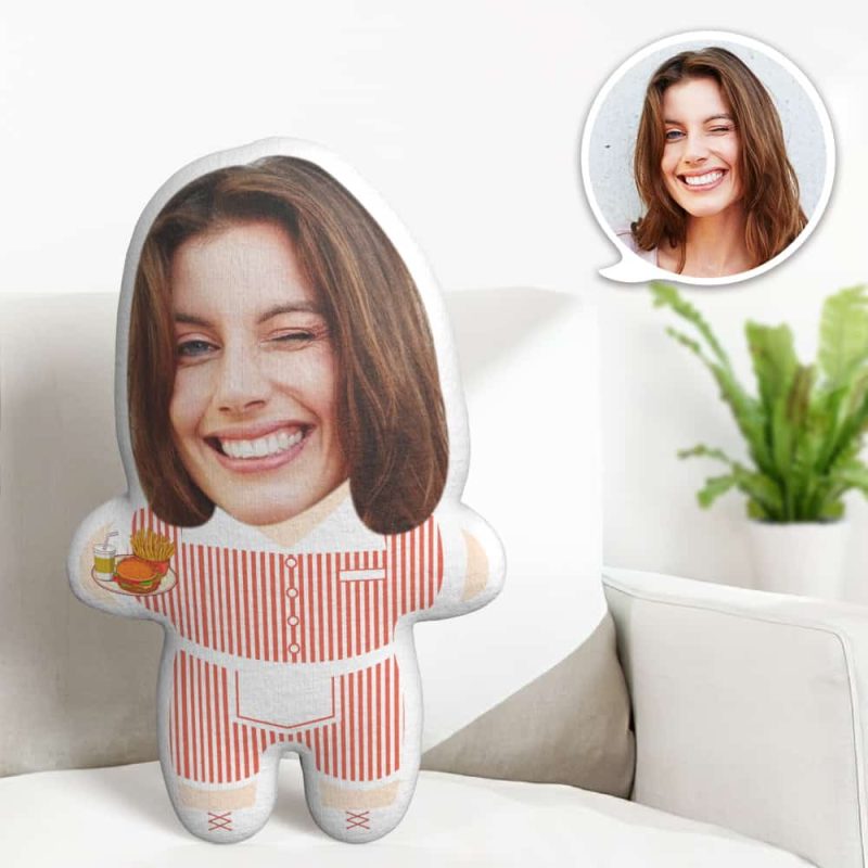 Waitress Minime Throw Pillow Custom Cute Pillow Personalized Photo Minime Pillow Gifts