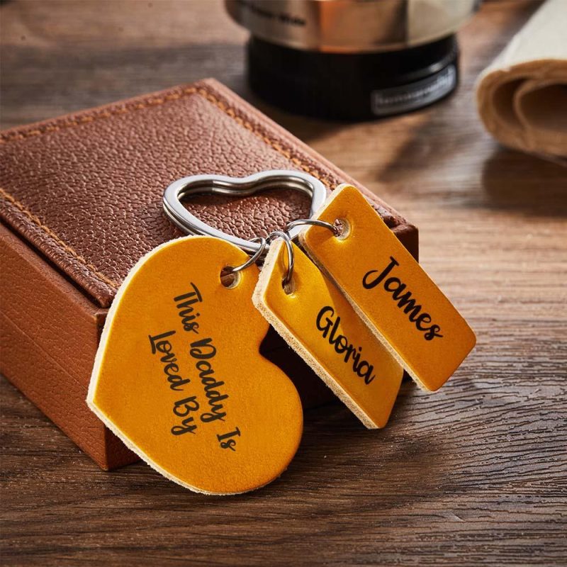Personalized Engraved Belongs To Leather Keychain Vintage Name Keychain for Him